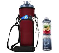 Sac mélangeur portable pour Ninja Blast Max Mixeur portable BC251EUNV, BC251EUIV, BC251EUGY, BC251EUMT, BC251EUPK, BC251EULD, BC251EUSL - Boîtier de mélangeur isolé avec sangle croisée (Bordeaux)