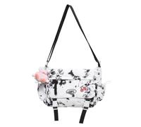 Sac messager en nylon pour femmes avec pendentif, capacité pour le travail de (noir)