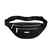 Sac messager polyvalent décontracté en tissu sac à bandoulière multi-couches pour téléphone portable sac banane State College, Noir , Taille unique