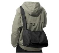 Sac messager pour homme, sac bandoulière esthétique, résistant à l'eau, unisexe, sac à bandoulière classique en toile, B1 noir., 14.1" x 10.6" x 5.9"