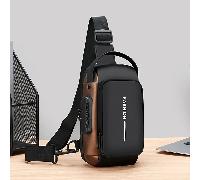 Sac messager texturé Oxford pour hommes avec verrou à code - sac bandoulière mode moto avec poche pour téléphone, fermeture éclair pour les déplacements quotidiens, sac banane anti-vol - sac banane sp