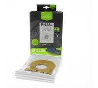 Sac microfibre adaptable par 4 HEPH38+ pour Aspirateur BOMANN, CLATRONIC, DIRT DEVIL, LG GOLDSTAR, NILFISK, PHILIPS, ROWENTA