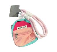 Sac miniature en nylon souple pour organiseur multifonction essentiel avec sangle de poche, couleur macaron, sangle amovible, pochette miniature, Couleur 2, Bag short rope brace