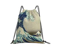 Sac Mode 36X42cm La Grande Vague De Kanagawa, Oeuvre Japonaise De Hokusai Sport-Sac À Dos Drôle Sacs À Cordon Léger Pratique Sac À Dos À Cordon pour Camping, Les Voyages, Le Jardin d'enfants