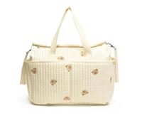 Sac Momie Portable Sac À Main Haute Capacité Ours Brodé Mère Et Enfants Sac À Main Enfants Bouteille Couche Enfants Sac Poussette(Bear)