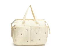 Sac Momie Portable Sac À Main Haute Capacité Ours Brodé Mère Et Enfants Sac À Main Enfants Bouteille Couche Enfants Sac Poussette(Floral)