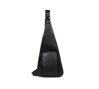 Sac monobretelle en cuir Hexagona Ref 59587 Noir 22.5*46*6 cm