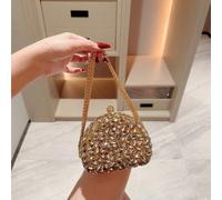 Sac Moonlit Eve, nouvelle pochette de luxe décorée de cristaux dorés, convient pour les fêtes et événements, mini sac à main, style européen et américain, sac de soirée formel, accessoire de mode, sac