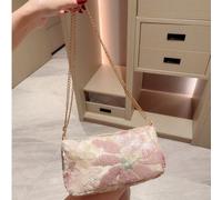 Sac Moonlit Eve, Sac bandoulière multicolore à fleurs, Pochette de soirée rétro à chaîne mode, Mini sac carré, Convient aux jeunes filles, mariées, étudiantes, jeunes professionnels. Motifs envoyés de