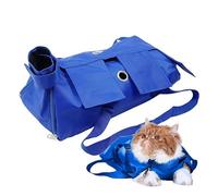 Sac multifonction pour animaux de compagnie, un sac fixe spécial pour éviter les rayures et les morsures, pliable lors de sorties, convient pour les animaux de compagnie pesant 5 à 7,7 kg (bleu, moyen