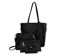 Sac Multifonctionnel Ensemble 1set 4 en 1 Sac de Sacs Femmes Soft PU Leather Handle Sacs Sac Tot Sac Sacs Sacs Crossbody Body Sac Cartes de Portefeuille Perfectionneux pour Une Utilisation quotidienn