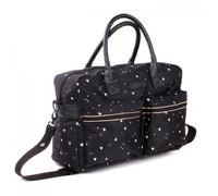 Sac multipoches 'Milky Kiss' noir (coeurs) - 40x28x16 cm [Q3484]