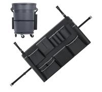 Sac Nettoyage Poubelle - Rangement Multipoches Professionnel | Accroche-Outils Entretien | 13 Compartiments, Boucles réglables, pour bacs déchets 32-55 gallons, résidus industriels, Produits ménagers