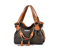 Sac Nicole & Doris Bandoulière Femme, Fourre-Tout Rétro, Sac Papillon Marron en Cuir Souple PU