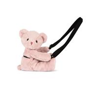 Doudou et Compagnie – Sac à main peluche Ours rosé poudré 30 cm – Bandoulière