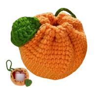 Sac Orange Tangerine,Porte-Monnaie Orange - Paquets de Fruits au Crochet à Cordon - Sac à Main au Crochet en Forme d’Orange, Portefeuille Mignon, Sac Mandarine, pièce de Monnaie, chargeurs