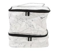 Sac Organisateur de Porte-Vernis à Ongles, Marbre Blanc avec Poignée Portable, Sac Organisateur de Vernis à Ongles Amovible pour Manucure