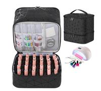 Sac organisateur de vernis à ongles, sac de rangement de vernis à ongles | Étui pour sèche-ongles 2 couches | Peut contenir 30 bouteilles, boîte de rangement pour outils de manucure et de technologie