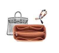 Sac Organisateur doublé Sac de Rangement Sac de Rangement insérer Sac cosmétique Portable for Hermes Birkin 25/30/35(BrownB,Birkin35)