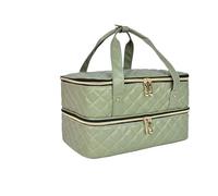 Sac Organiseur Pour Outils A Ongles Sac de rangement for vernis à ongles, sac Portable for huiles essentielles cosmétiques, Kit soins des, Double couche, 40 compartiments, boîte for outils(Green)