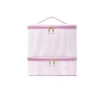 Sac Organiseur Pour Outils A Ongles Sac de rangement vernis à ongles Double couche, étui for huiles essentielles, cosmétique Portable, grand sac main, Kit soins des, boîte for outils(Pink)