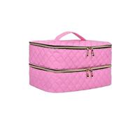 Sac Organiseur Pour Outils A Ongles Sac de rangement vernis à ongles et d'huile essentielle 2/3 couches, organisateur voyage cosmétique multifonctionnel for femmes, sac bandoulière for outils(Pink)
