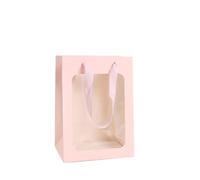 Sac Papier Kraft Lot de 12 sacs fourre-tout en papier kraft avec fenêtre, for ranger des gâteaux, à main et colorés(Color6,20x15x10cm)