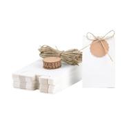 Sac Papier Kraft Sacs en papier kraft for biscuits, collations, bonbons, emballage avec étiquettes corde, décoration d'anniversaire, de mariage, Noël(White,20pcs)