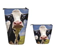 Sac Pencil Holder Vache Noire Et Blanche Étui À Stylo Multifonction Trousse À Crayons Debout Avec Fermeture Zippée Trousse Scolaire Pour Scolaires, Cadeau, Enseignants