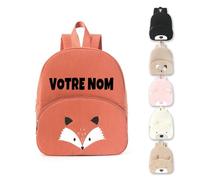 Sac Personnalisable Enfant,Sac A Dos Personnalisé Enfant Prenom Brodé,Velours Côtelé Sac A Dos Personnalisé Fille Garçon Avec Ourson Renardet Chiot École Crèche (Petit renard)