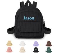 Sac Personnalisé Enfant Prénom Maternelle - Créez Votre Sac Réglable (Noir)