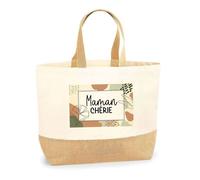 Sac - PLANETEE - Maman chérie - Jute et coton - Personnalisable - Beige
