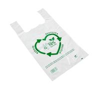 Sac plastique. Sacs à anse en plastique 50x60cm. Sacs T-shirt 50 microns 70% recyclés 50x60 BLANC. Sacs en plastique avec poignées 50x60cm. PACK 50 unités de sacs. Haute résistance. Sac biodegradable