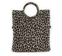 Sac pochette en cuir nubuck CHARLOTTE ET LEO Léopard taupe clair