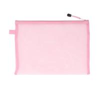 Sac Pochette en Maille à Fermeture éclair, 10 Pièces, Résistant aux Déchirures, Solution de Rangement pour Fichiers A4, Papeterie, Corde de Suspension Incluse (PINK)