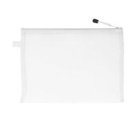 Sac Pochette en Maille à Fermeture éclair, 10 Pièces, Résistant aux Déchirures, Solution de Rangement pour Fichiers A4, Papeterie, Corde de Suspension Incluse (WHITE)