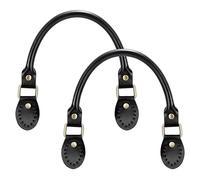 Sac Poignée Sangle en PU Cuir Amovible Sac à Main Bretelles Accessoire 42cm pour Portefeuille Remplacement de l'artisanat Dames Bricolage, 2pcs Noir