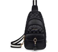 Sac Poitrine Femme Chic En Cuir Pu Souple Sac Bandoulière Sacoche Poitrine Élégante Pour Randonnée Cyclisme Voyage Vacances, Noir[H1329] Noir