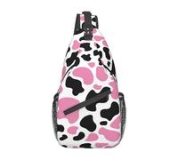 Sac Poitrine Motif vache-20, en Format Sling, Excellent Choix pour Sport, Cyclisme, Voyage Mixte.