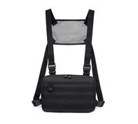 Sac Poitrine Sac De Poitrine for Hommes, Gilet, Fonction Décontractée, Sacs Plate-Forme, Streetwear for Garçon, À Bandoulière Voyage en Plein Air(Black)