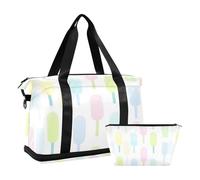 Sac polochon de sport avec sangle réglable pour voyage pliable, Popsicle aux couleurs mignonnes de dessin animé, 1 size