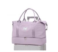 Sac polochon de Voyage, Sac Sport fourre-Tout, Sacs Nuit à bandoulière for Femmes avec Manche Chariot, Main Pliable pour Travel Gym(Purple)