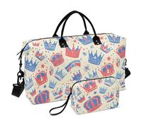 Sac polochon Union Jack Couronne Drapeau Couleur 4 juillet Jour de l'Indépendance Grand sac à main avec trousse de toilette pour le sport Multifonctionnel bolsa para viajar