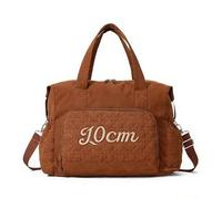 Sac portable personnalisé pour maman - Grande capacité - Sac de rangement pour couches de bébé - Sac de maternité - Couleur unie - Sac de yoga et de fitness, Brun, M
