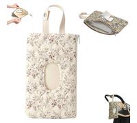 Sac portable pour poussette, porte-lingettes à motif floral rechargeable, pochette matelassée avec cordon, pour poussette de voyage, quotidien, décontracté