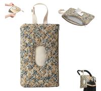 Sac portable pour poussette, porte-lingettes à motif floral rechargeable, pochette matelassée avec cordon, pour poussette de voyage, quotidien, décontracté