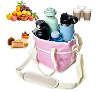 Sac Porte-Boisson - Porte-Bouteille 4 Compartiments,Sac À Boissons À Séparations Avec Bandoulière Réglable,Pour la Marche, la Plage, la Gym, les Voyages, les Pique-niques, le Camping, la Randonnée et