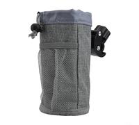 Sac porte-bouteille avec crochet amovible conçu pour scooters électriques et vélos avec compartiments en polyester résistant à l'eau et maille (gris)