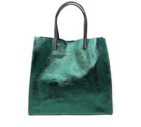 Sac porté épaule en cuir italien - OH MY BAG - SILVER Vert pin irisé - Dimensions L 34 x H 35 x P 11,5 cm