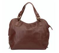 Sac porté épaule en cuir lisse italien CAMELIA - OH MY BAG - Marron - Dimensions L 47 x H 29 x P 13 cm